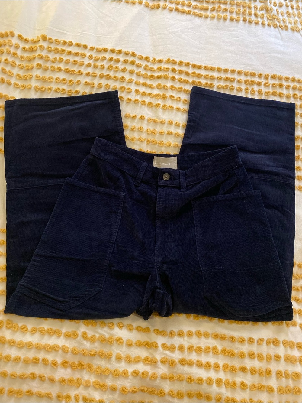 Everlane Navy Corduroy Wide-Leg Pants